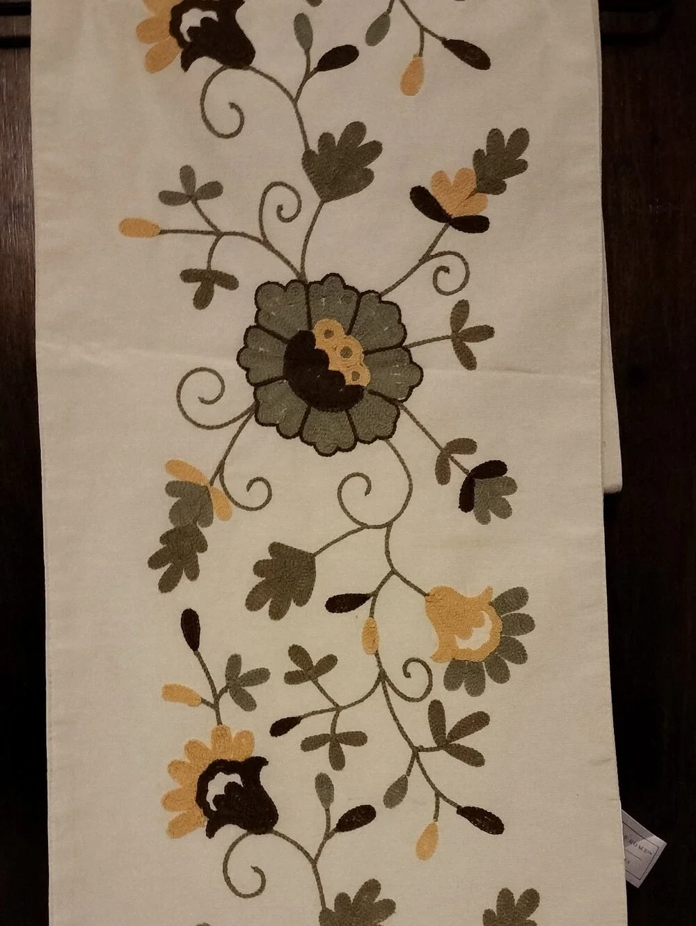 Ridgefield Home Embroidered Fall Floral Table Runner 12.5” x 70”